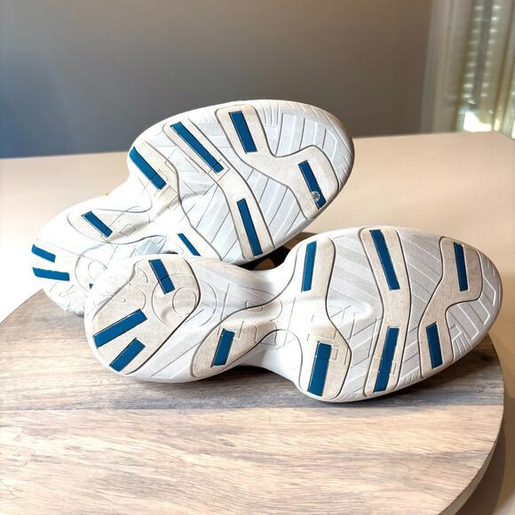 Sorel Explorer Blitz White Apricot Blue Leather Platform Sandals Women's Sz 11 - Picture 10 of 11